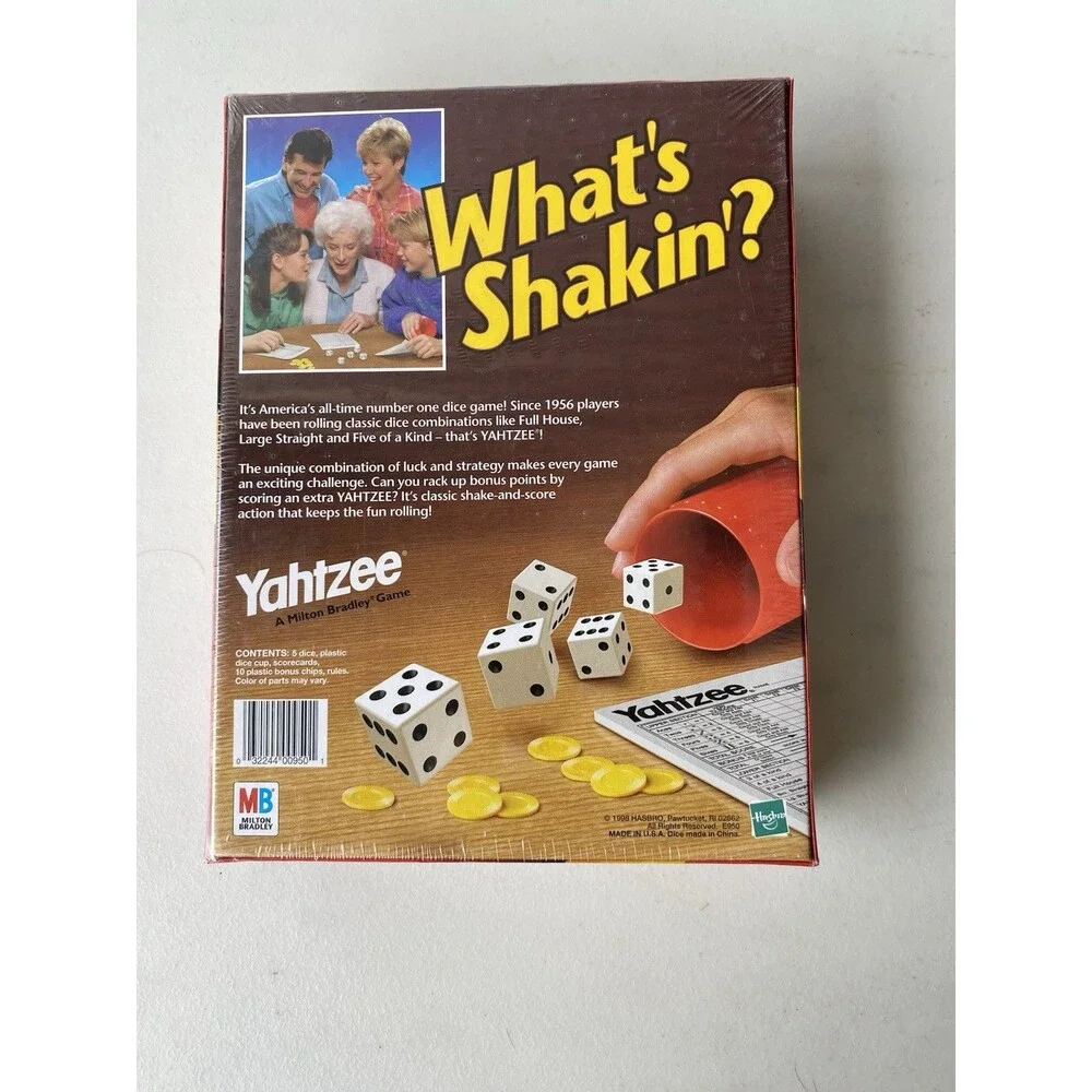 Vintage 1998 Yahtzee Dice Game Milton Bradley Hasbro E950 Classic Sealed New